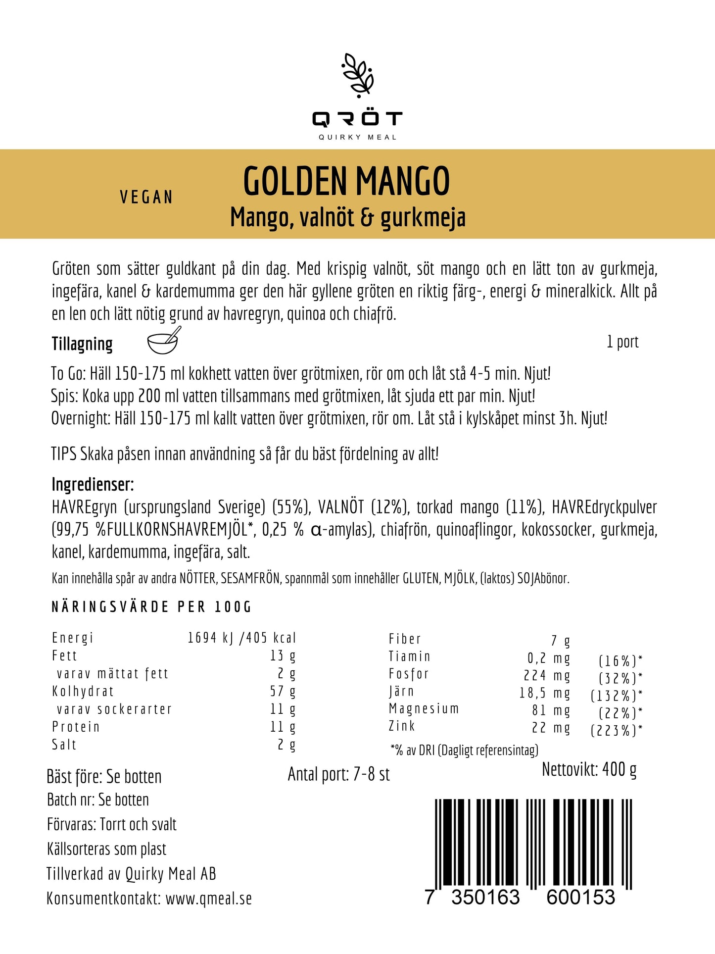 VEGAN Golden Mango STOR PACK 400g